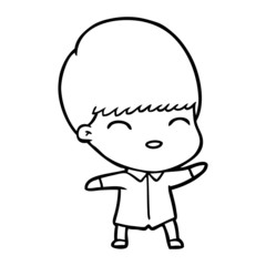 happy cartoon boy