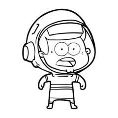 cartoon surprised astronaut