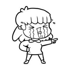 Fototapeta premium cartoon woman in tears