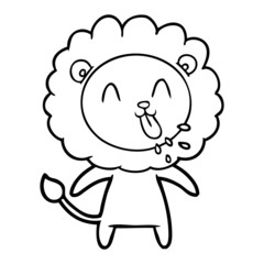 happy cartoon lion