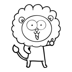 happy cartoon lion