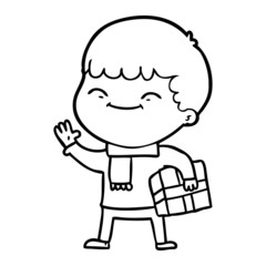 cartoon happy boy