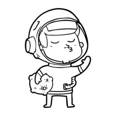 cartoon confident astronaut