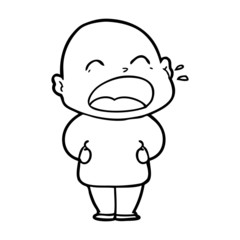 cartoon shouting bald man