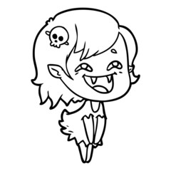 cartoon laughing vampire girl
