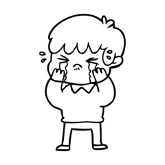 Obraz premium cartoon boy crying