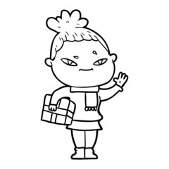 cartoon woman