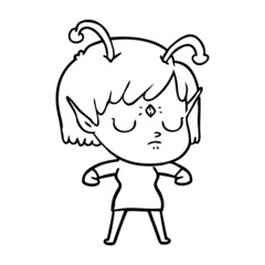 cartoon alien girl