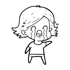 cartoon woman crying