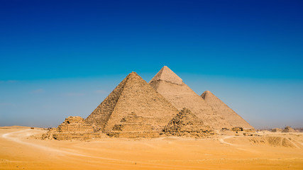 Fototapeta na wymiar Great Pyramids in Giza, Egypt