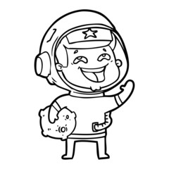 cartoon laughing astronaut