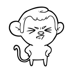 Fototapeta premium cartoon annoyed monkey
