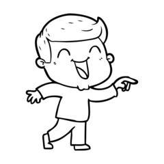 Obraz premium cartoon man laughing