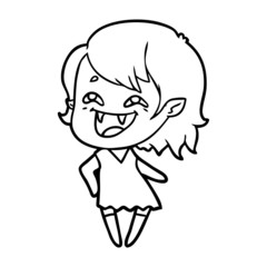 cartoon laughing vampire girl