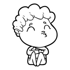 cartoon man pouting