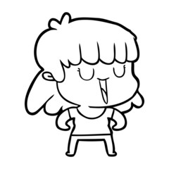 Fototapeta premium cartoon woman laughing