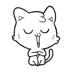 Fototapeta premium cartoon cat singing