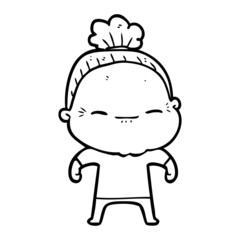 Obraz premium cartoon peaceful old woman