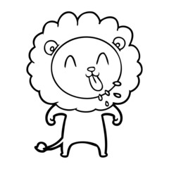 happy cartoon lion