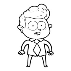 cartoon staring man