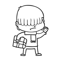 cartoon boy with untidy hair