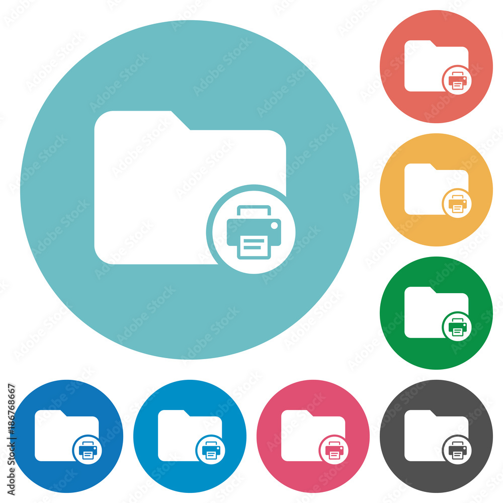 Poster print directory information flat round icons