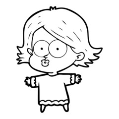 cartoon girl pouting