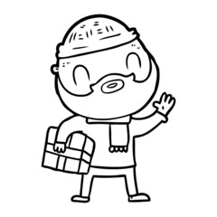 cartoon bearded man
