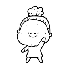 cartoon happy old woman