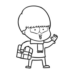 cartoon happy boy