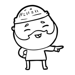 cartoon happy bearded man