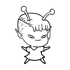cute cartoon alien girl