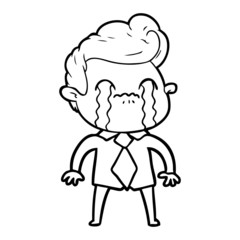 cartoon man crying