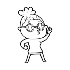 cartoon woman wearing glasses