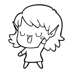 Fototapeta premium cartoon elf girl