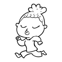 cartoon calm woman