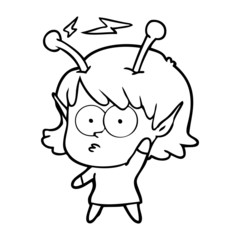 cartoon alien girl