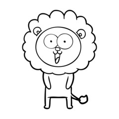 happy cartoon lion