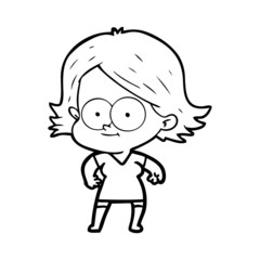happy cartoon girl