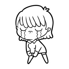 Obraz premium cartoon woman crying