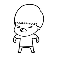 cartoon stressed man