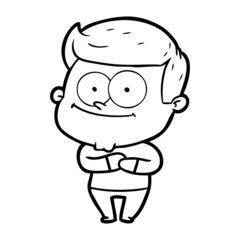 Obraz premium cartoon happy man