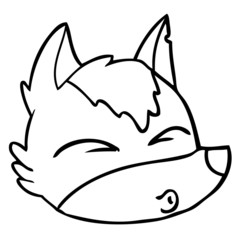 cartoon wolf face whistling