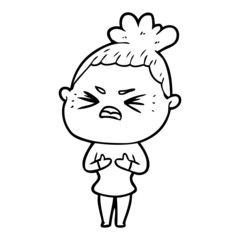 cartoon angry woman