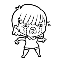 cartoon girl crying