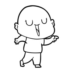 Obraz premium happy cartoon bald man