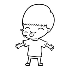 cartoon boy sticking out tongue