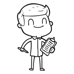 cartoon friendly man