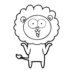 happy cartoon lion