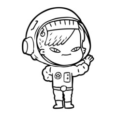 cartoon astronaut woman